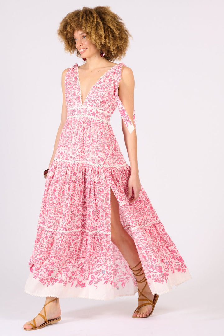 Robe Longue Perla - Pink Tiare