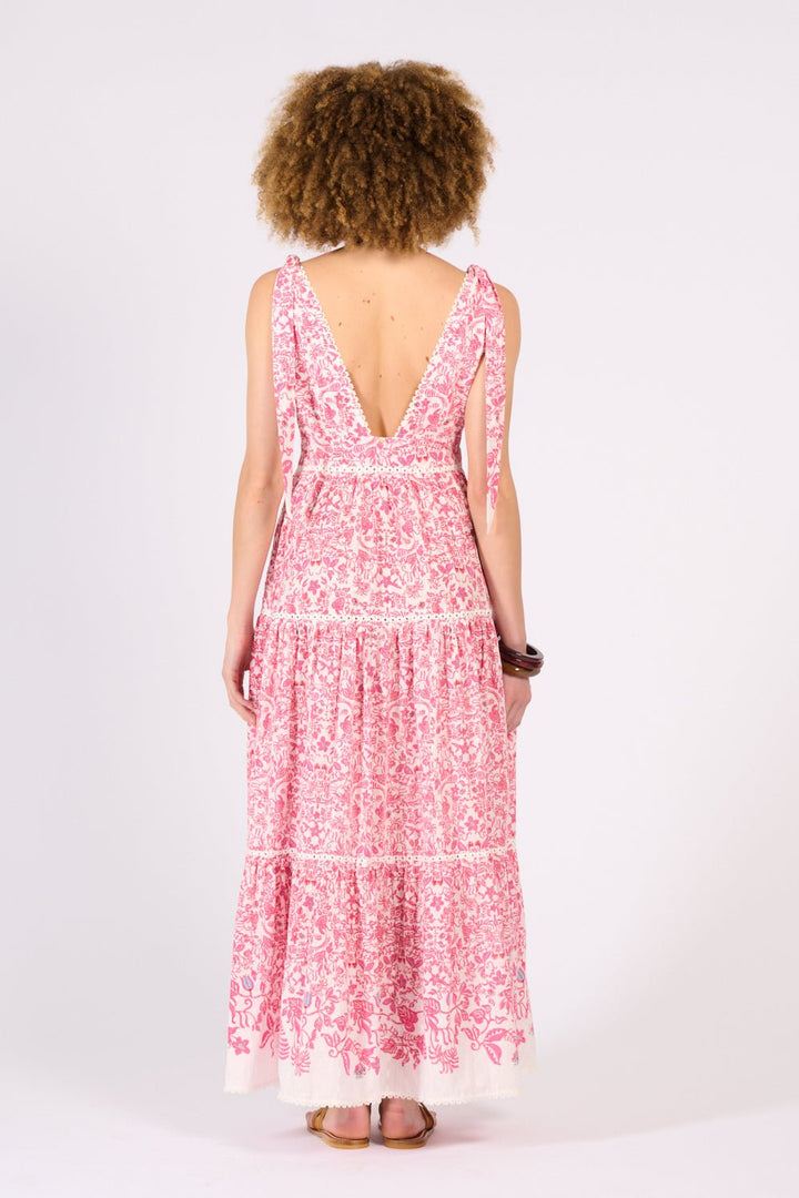 Robe Longue Perla - Pink Tiare