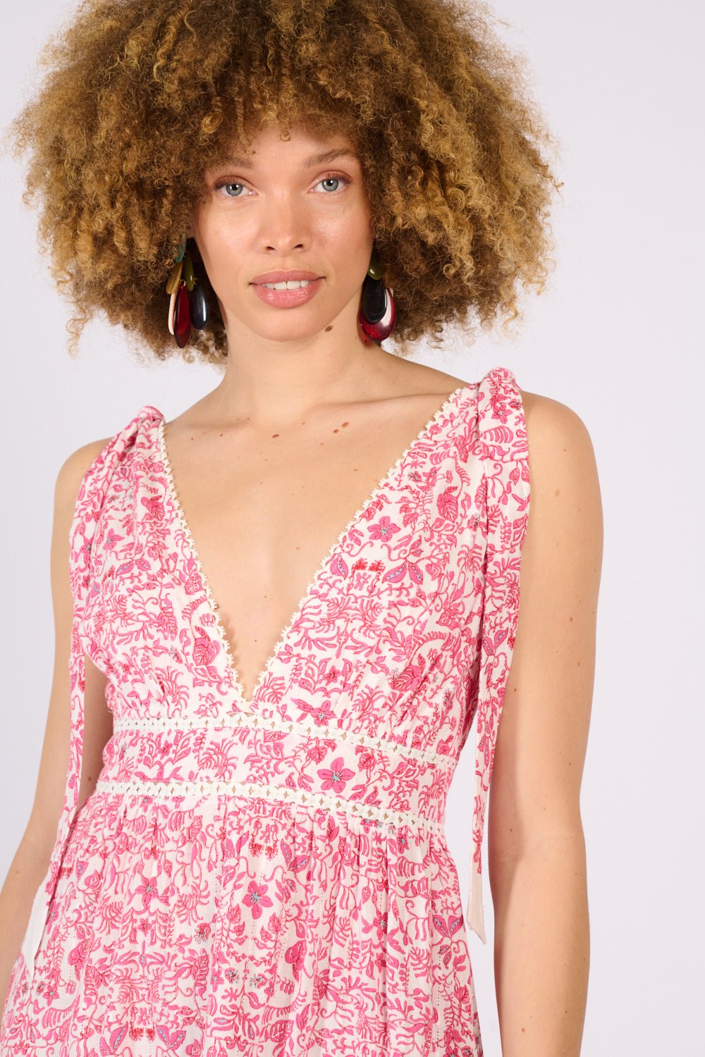 Robe Longue Perla - Pink Tiare