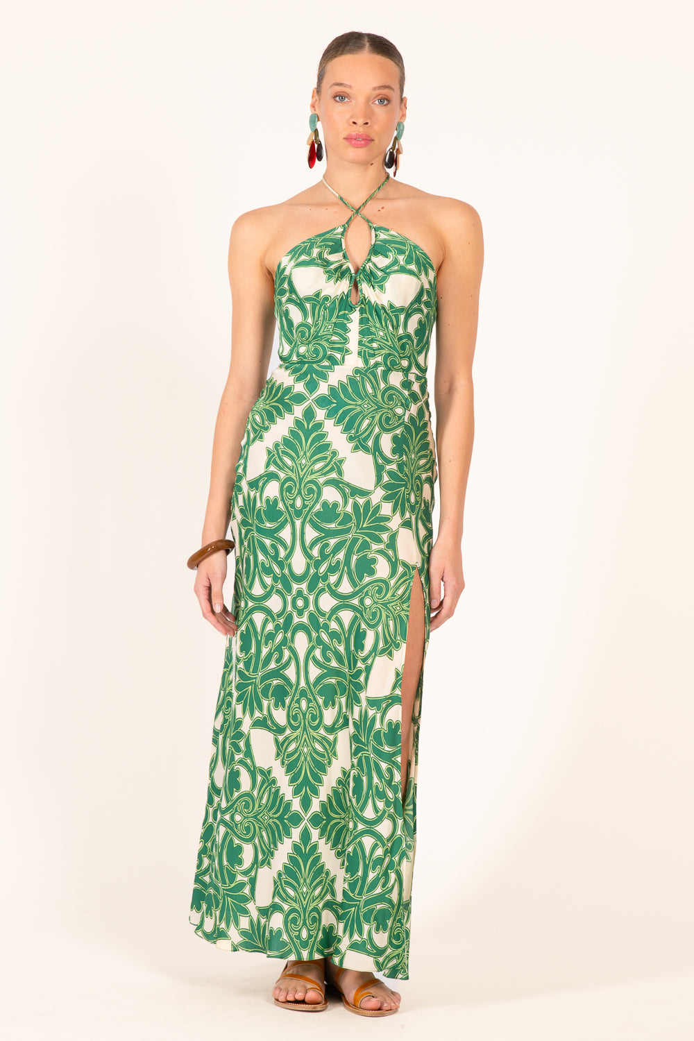 Long Dress Stella - Green Mantra - Poupette St Barth