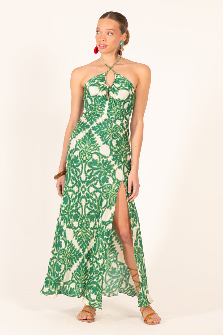 Long Dress Stella - Green Mantra - Poupette St Barth