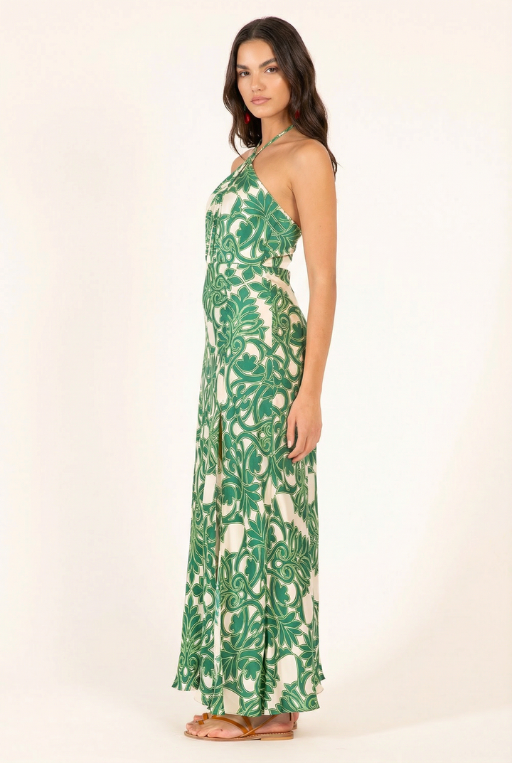 Long Dress Stella - Green Mantra - Poupette St Barth