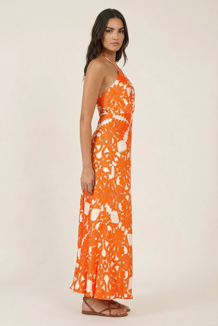 Long Dress Stella - Orange Mantra - Poupette St Barth