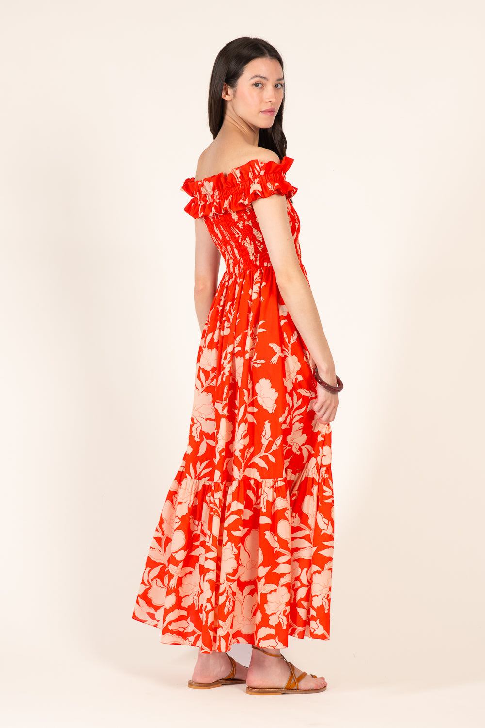 Long Dress Suzanne - Coral Palm Beach - Poupette St Barth