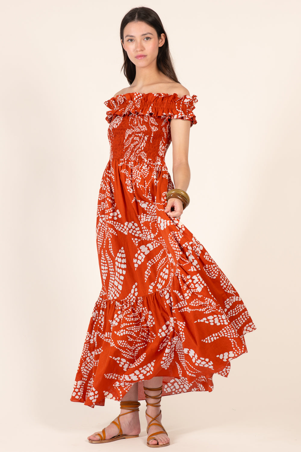 Long Dress Suzanne - Paprika Austral - Poupette St Barth