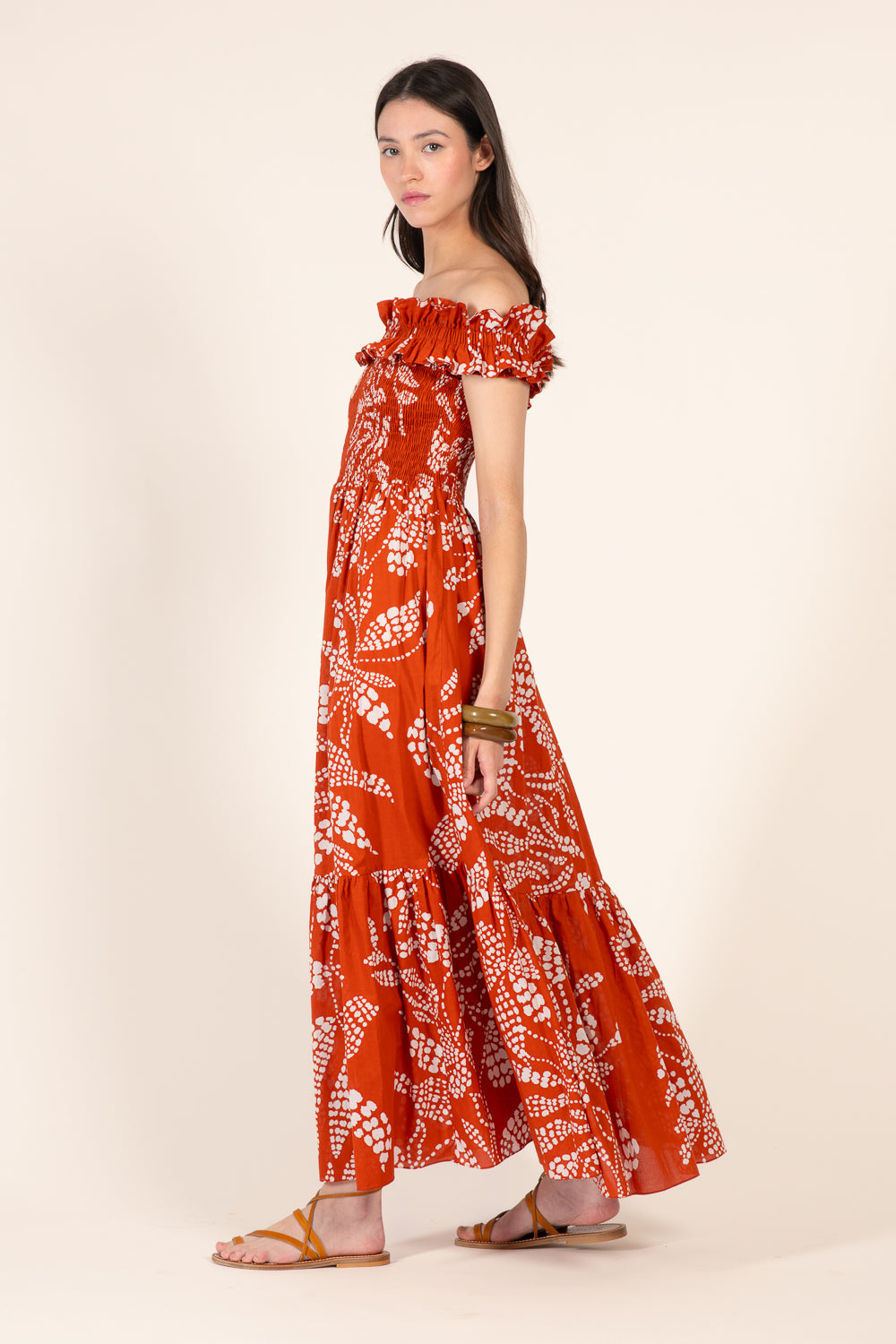 Long Dress Suzanne - Paprika Austral - Poupette St Barth