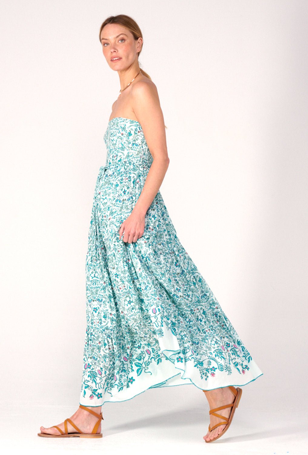Long Dress Thelma - Green Tiare