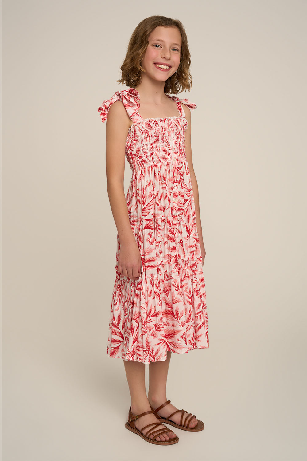 Robe Longue Triny pour fille - Orange Sumi