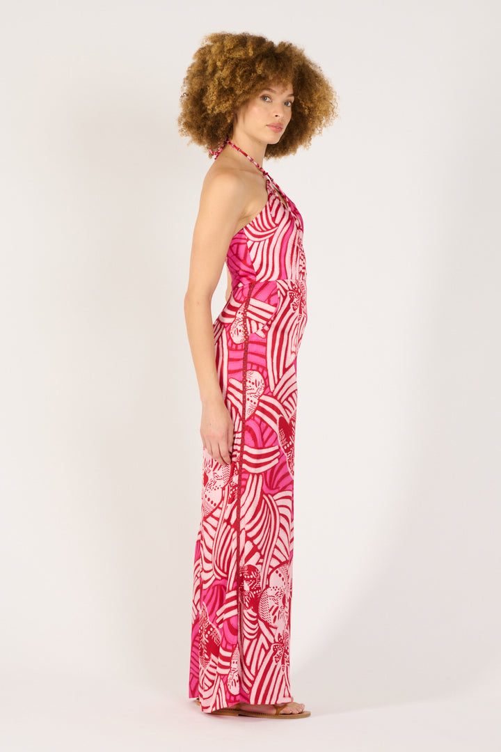 Long Jumpsuit Cilia - Pink Japonism - Poupette St Barth