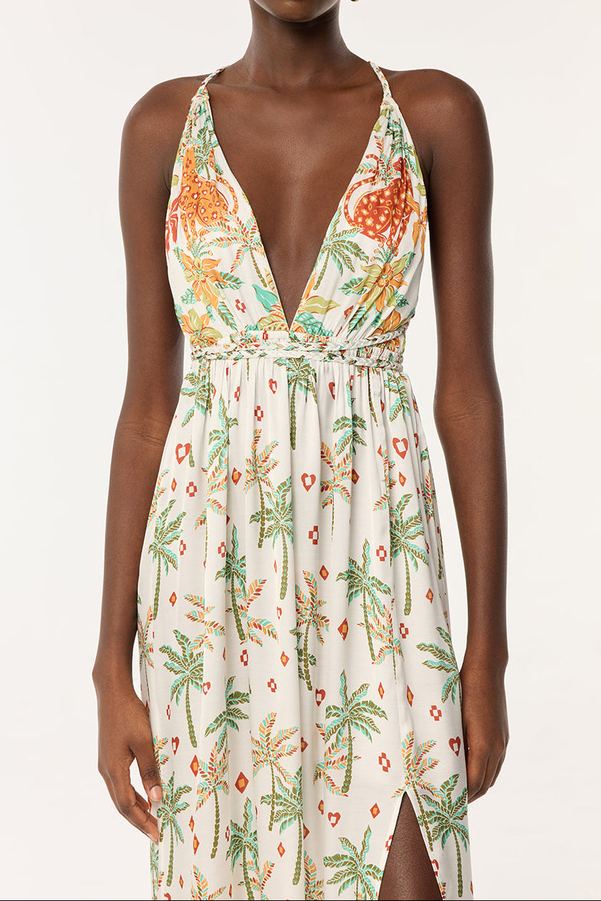 Long Dress Calla - Green Equator - Poupette St Barth