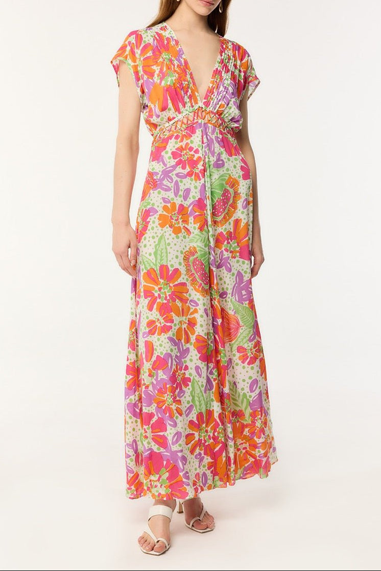 cecile maxi dress Cecile White Off-Shoulder Ruched Maxi Dress Relvoux Womenswear