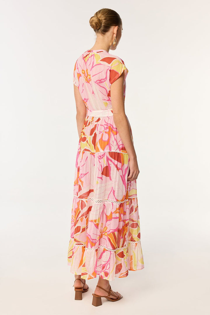 Robe Longue Kora - Pink Macro Lilium