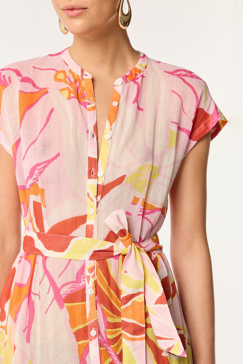 Robe Longue Kora - Pink Macro Lilium