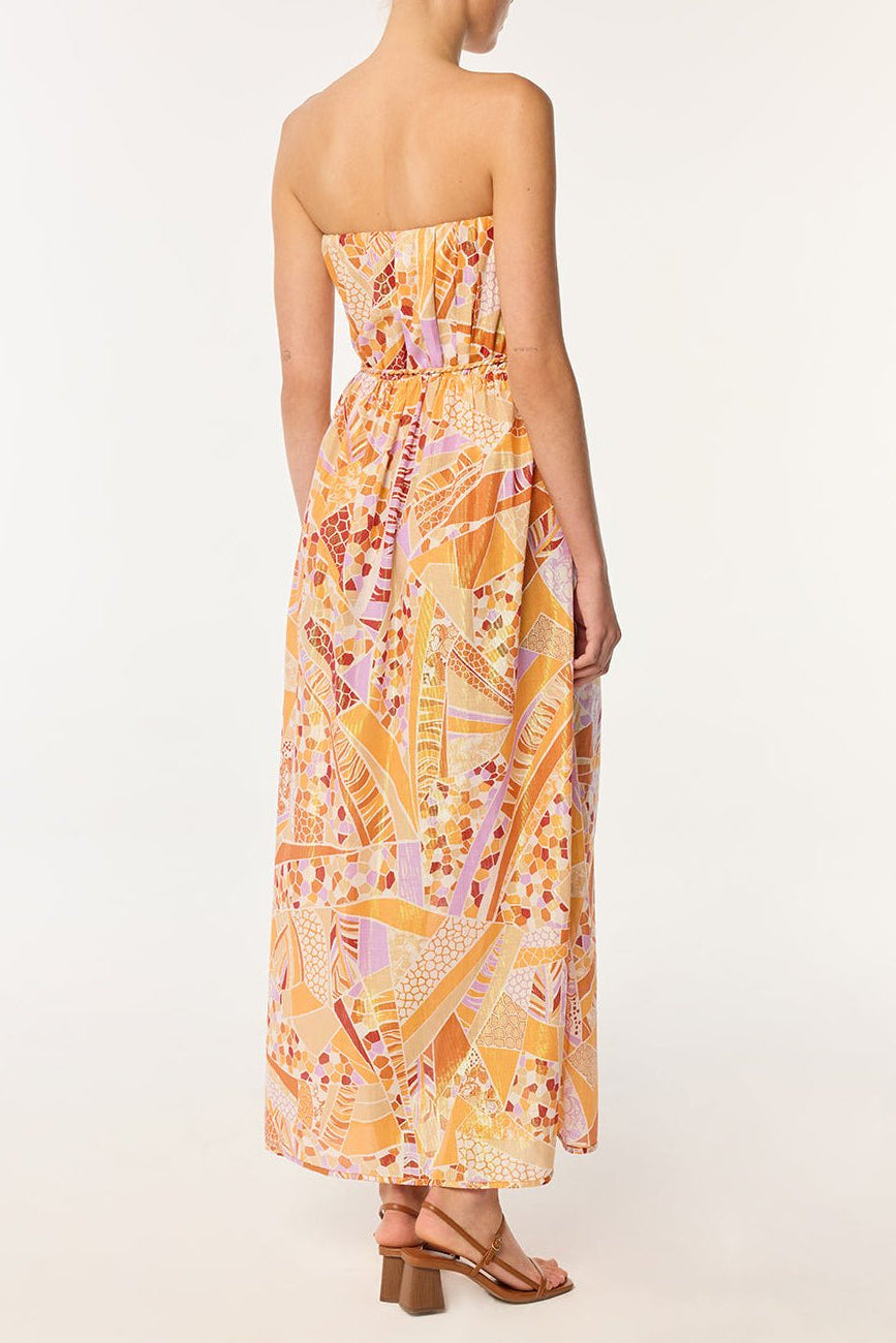 orange pattern maxi dress Women Orange Soft Cotton Dress Block Print Maxi Sundress, Plus Size, Made to Order, Custom Made