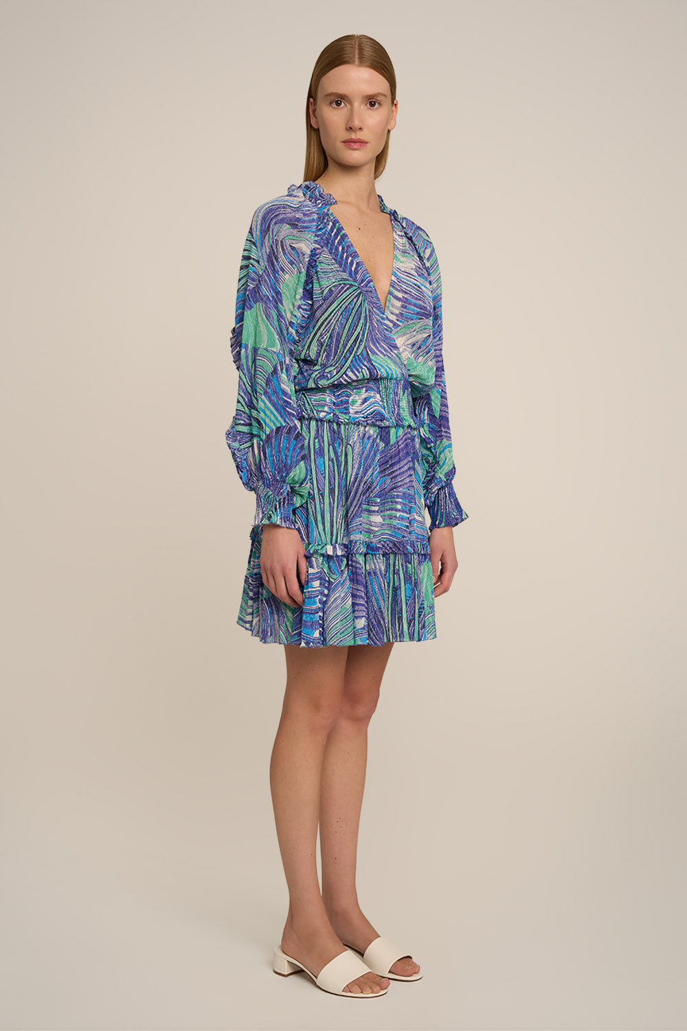 Blue Althea Mini Dress by Poupette St Barth, showcasing a stylish, sleeveless design with a flowy silhouette and delicate straps.