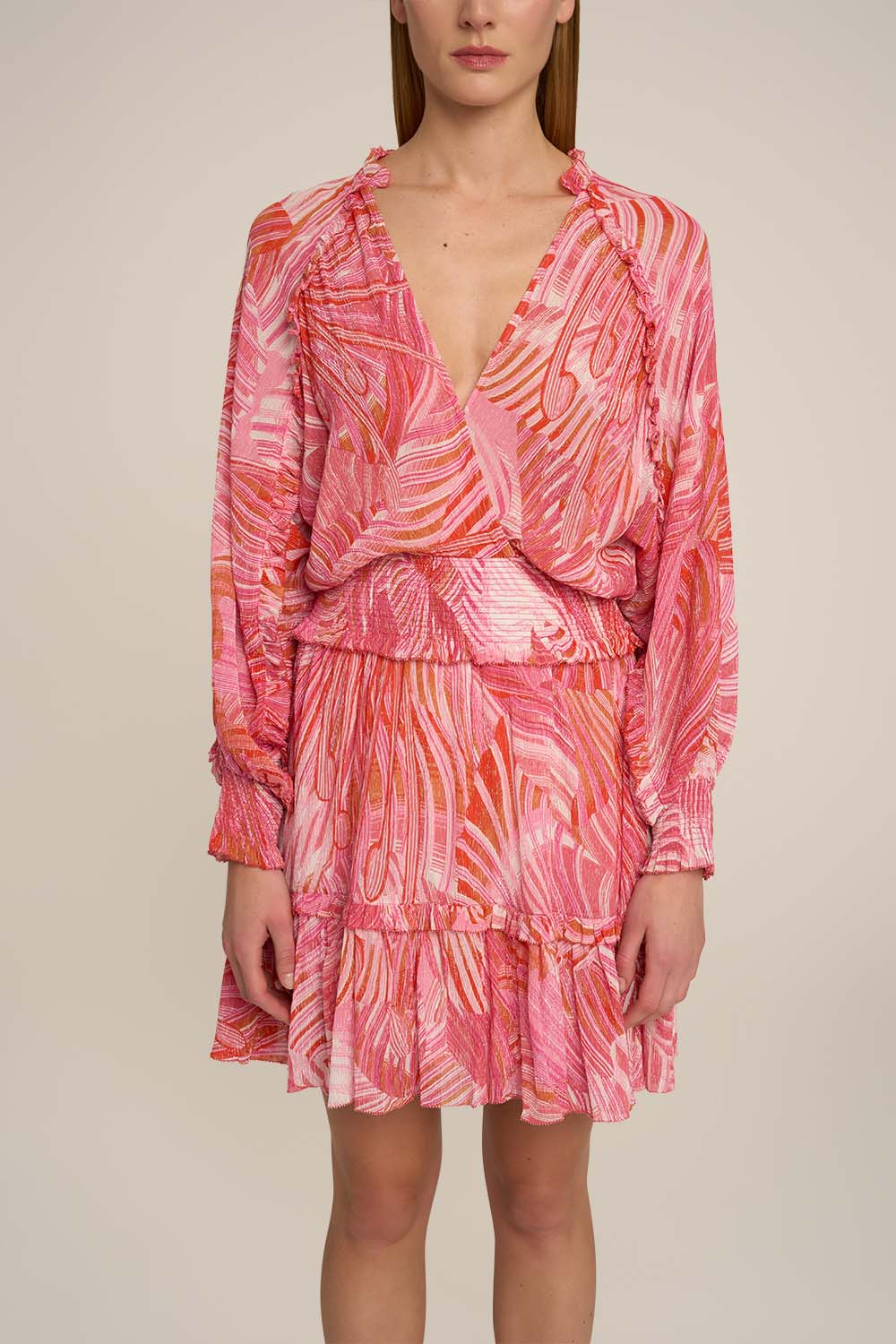 Pink Mini Dress Alua by Poupette St Barth featuring a fitted silhouette and stylish details, perfect for casual or semi-formal wear.