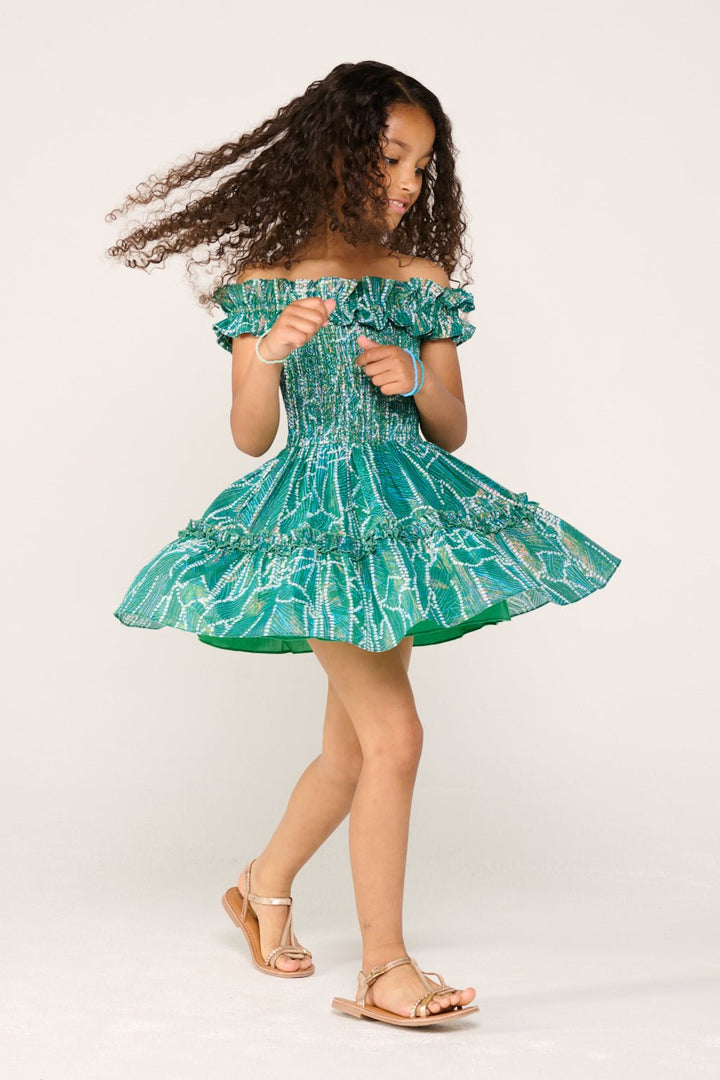 Robe Courte Amber pour fille - Green Akoya  