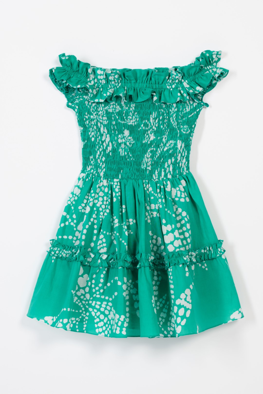 Mini Dress Amber for girls - Mint Austral - Poupette St Barth