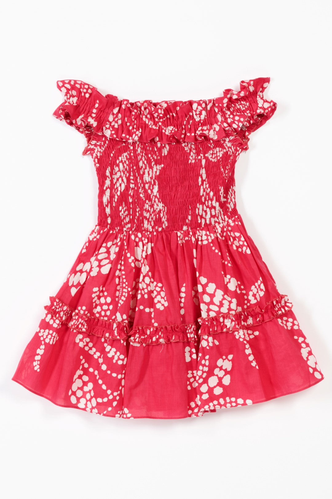 Mini Dress Amber for girls - Pink Austral - Poupette St Barth