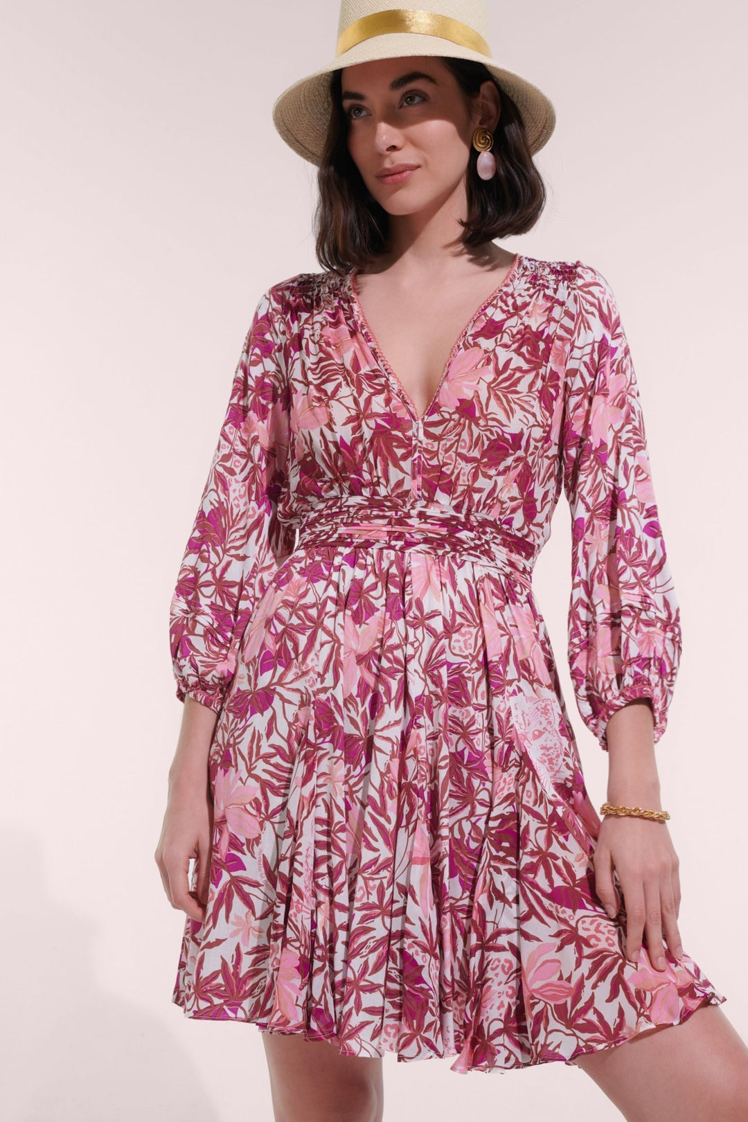 Mini Dress Anabelle - Pink Orchid | Spring Collection | Poupette St Barth Mini Dress Anabelle - Pink Orchid | Spring Collection | Poupette St Barth