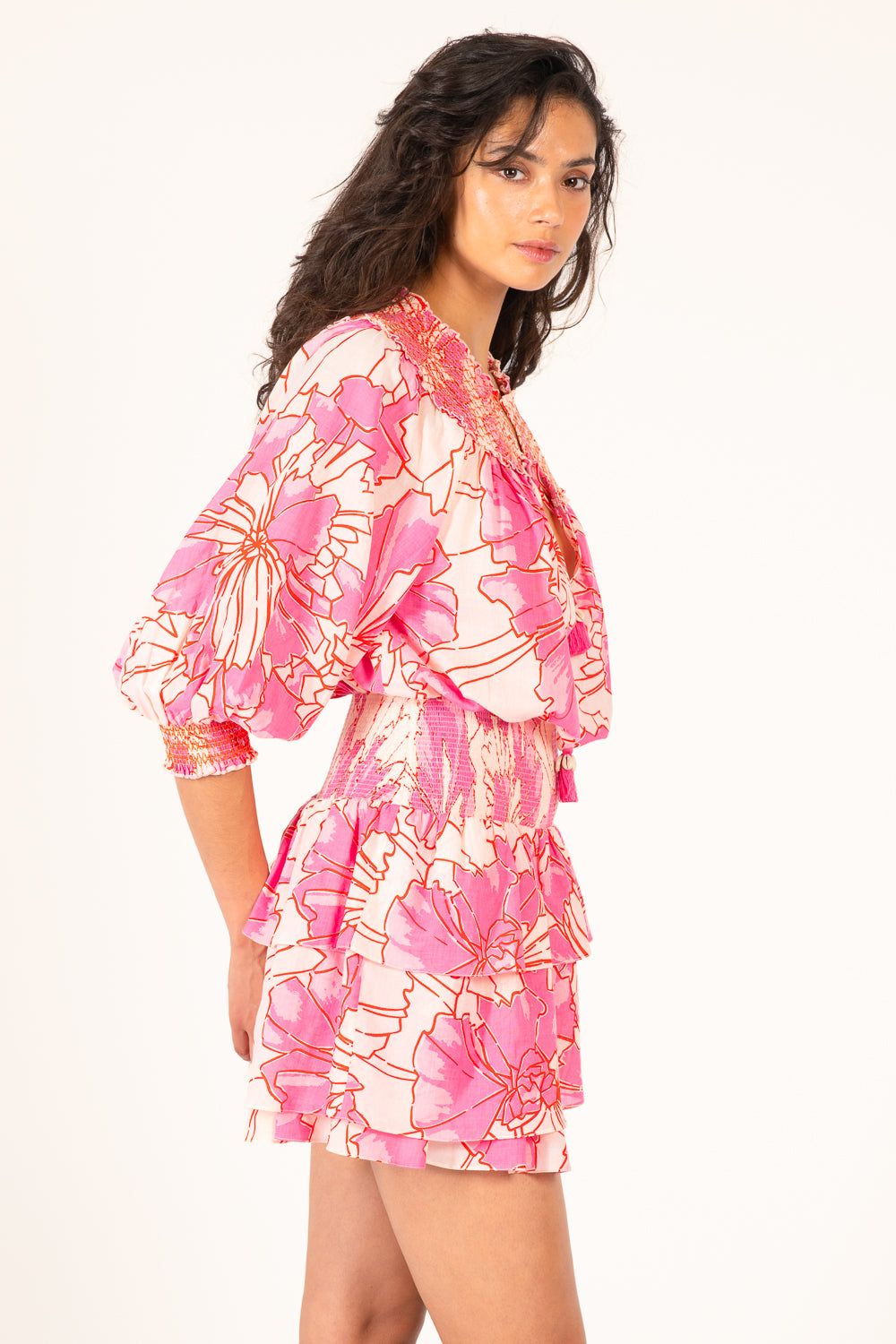 Mini Dress Anna - Pink Petal - Poupette St Barth