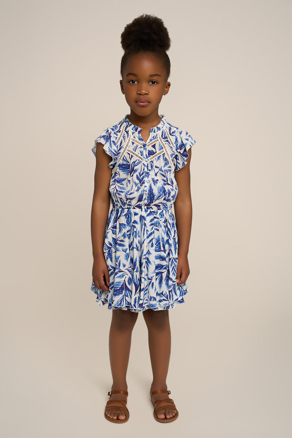 Mini Dress April for girls - Blue Sumi