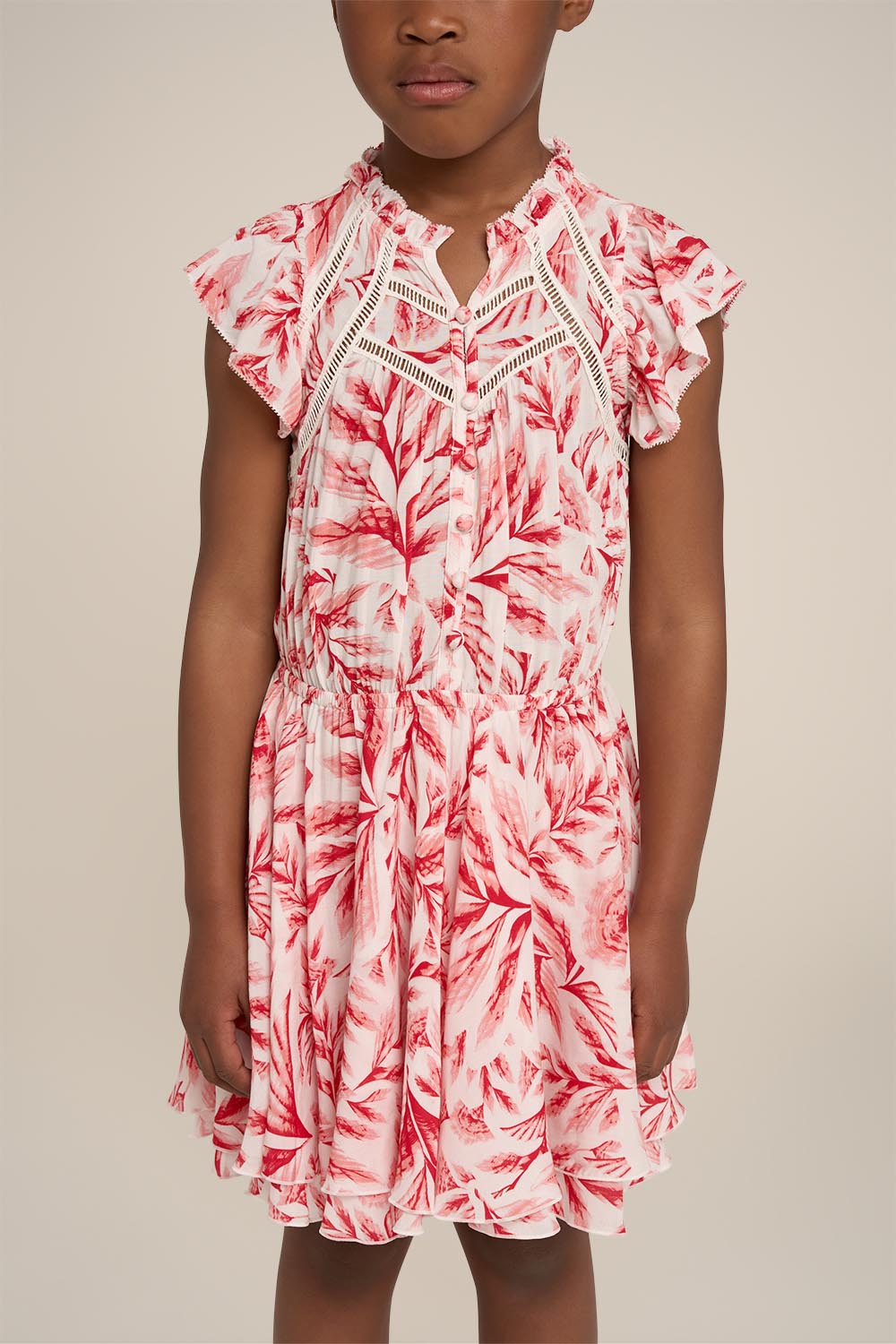 Mini Dress April for girls - Orange Sumi