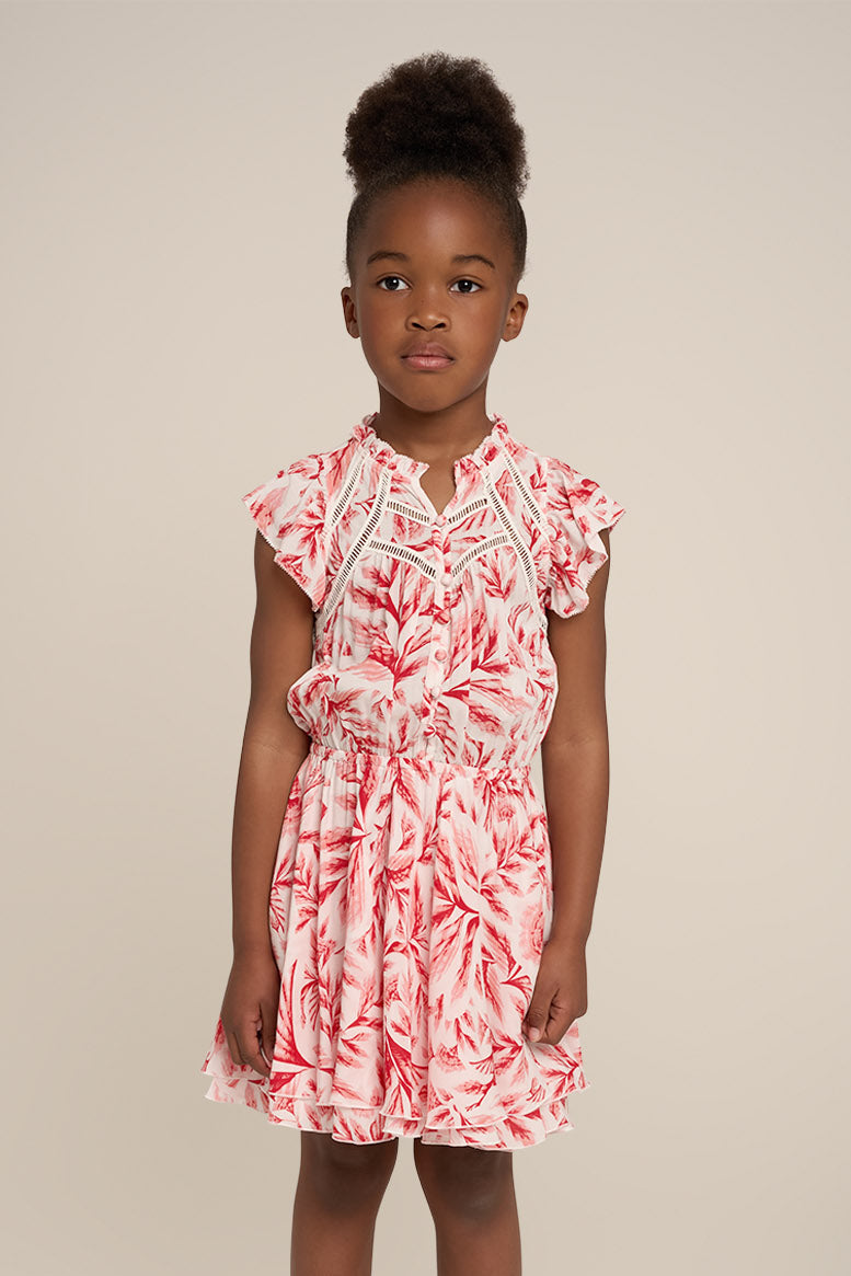 Mini Dress April for girls - Orange Sumi