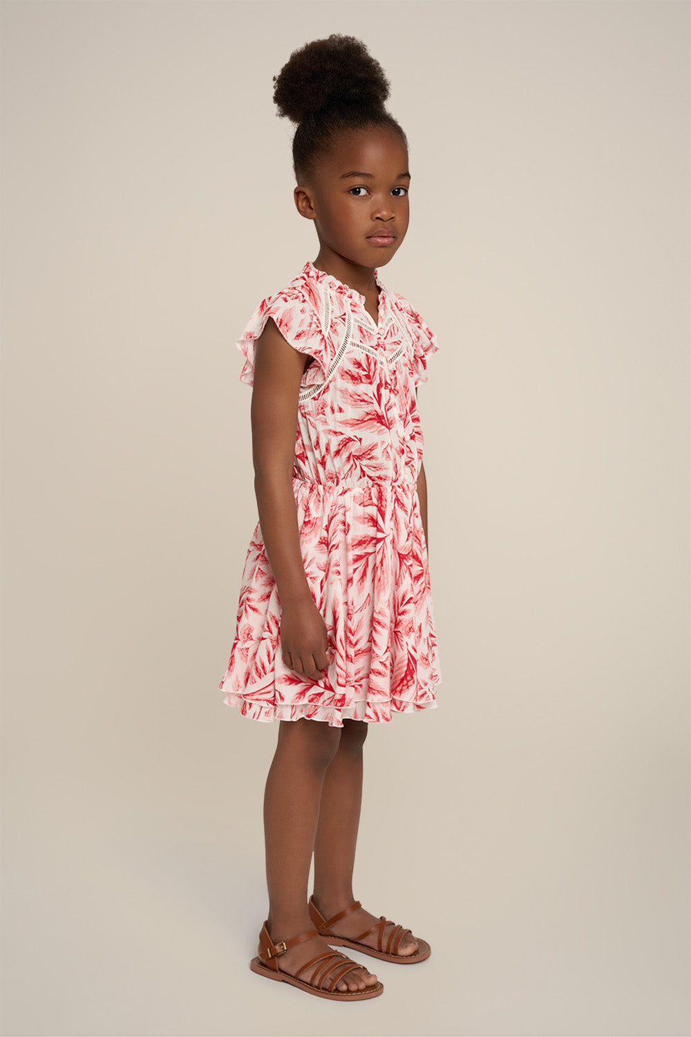 Mini Dress April for girls - Orange Sumi