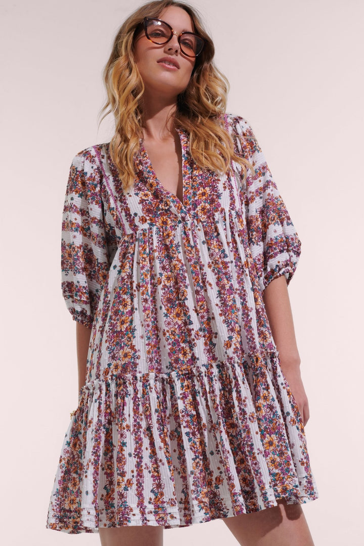 Mini Dress Aria - Lavender Waves Flowers