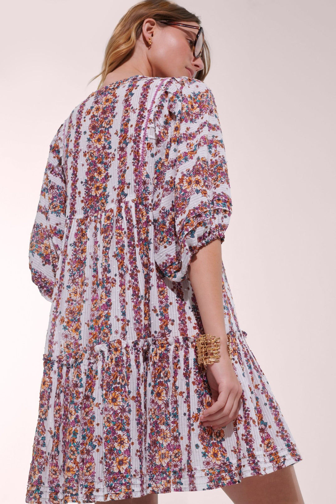 Mini Dress Aria - Lavender Waves Flowers