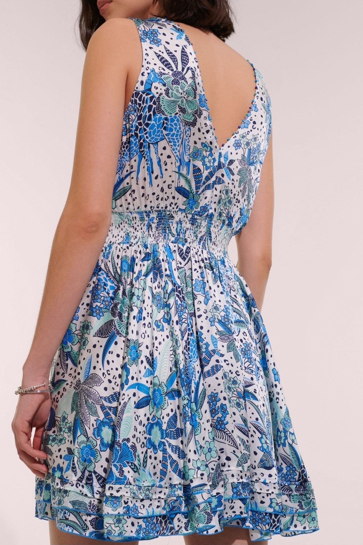 Mini Dress Bessie - Blue Savana | Poupette St Barth