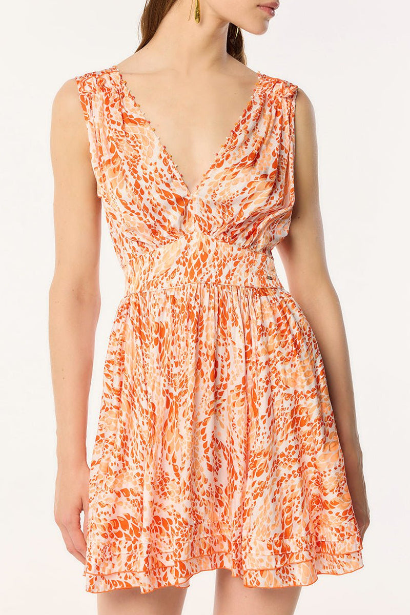 orange print mini dress Mini Dress Corinne | Orange | XS