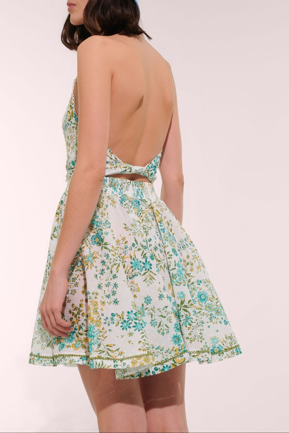 Mini Dress Beth - Aqua Queen Liberty - Poupette St Barth