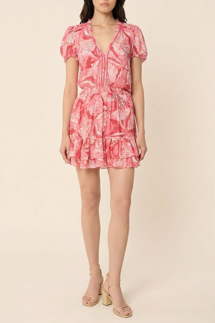 Mini Dress Bibi - Pink Tiger Lily | Poupette St Barth