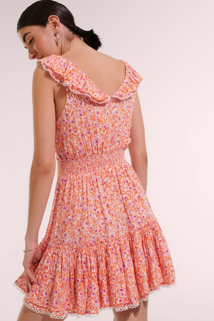 Robe Courte Bruna - Orange Ocean Flowers