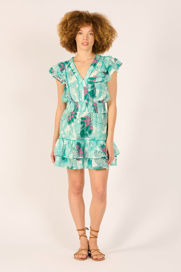 Robe Courte Camila - Green Padang