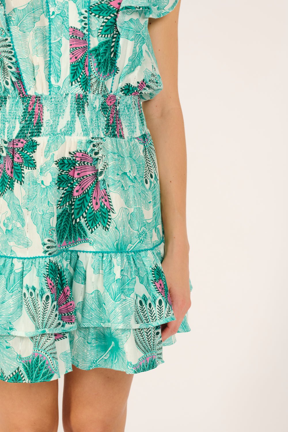 Robe Courte Camila - Green Padang