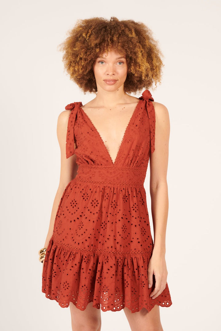 Mini Dress Cara - Paprika - Poupette St Barth