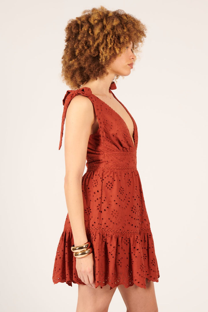 Mini Dress Cara - Paprika - Poupette St Barth