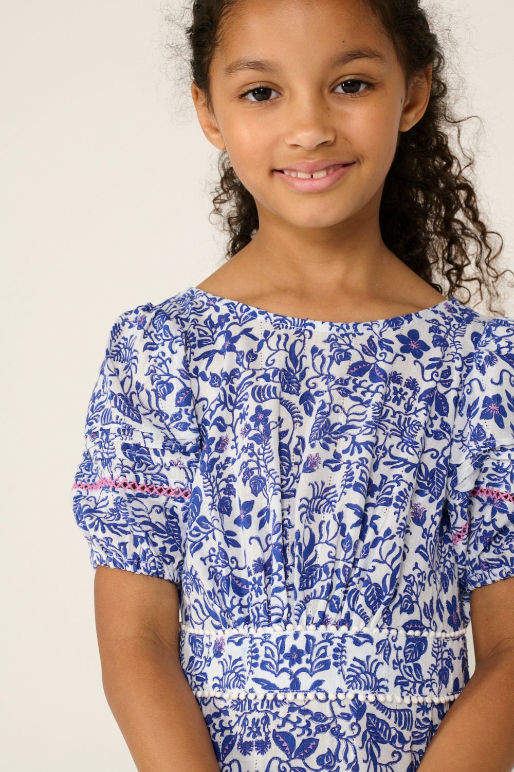 Robe Courte Chantal pour fille - Blue Tiare
