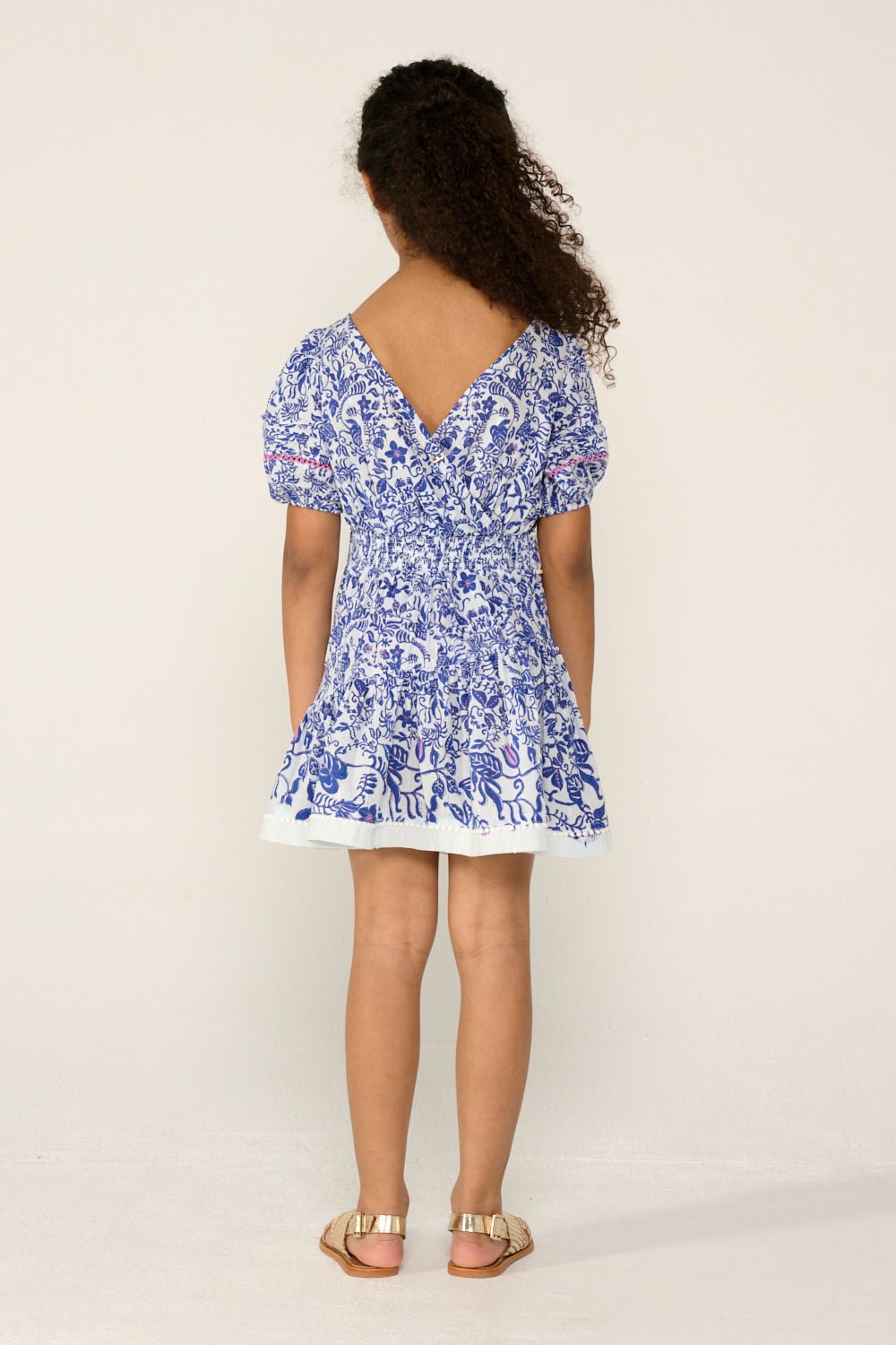 Robe Courte Chantal pour fille - Blue Tiare