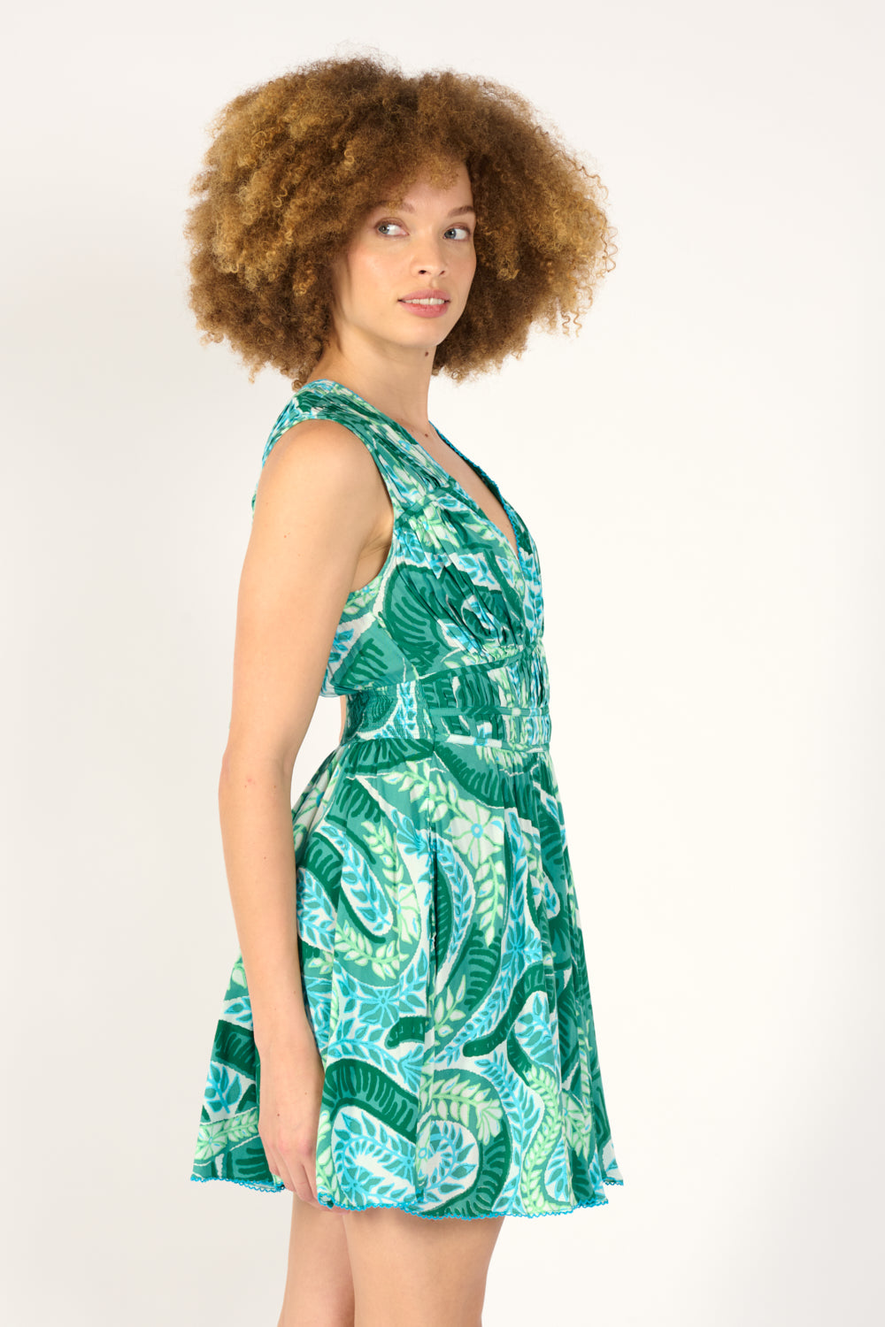 Mini Dress Ciao - Green Holy Snake - Poupette St Barth