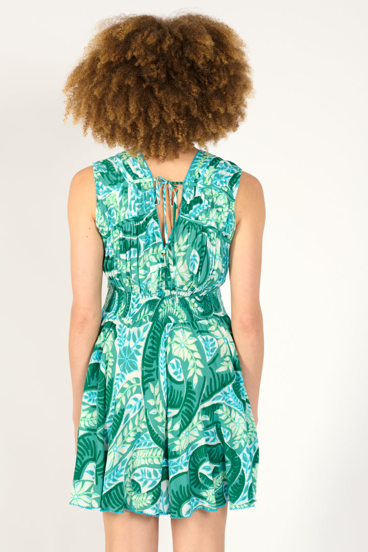 Mini Dress Ciao - Green Holy Snake - Poupette St Barth
