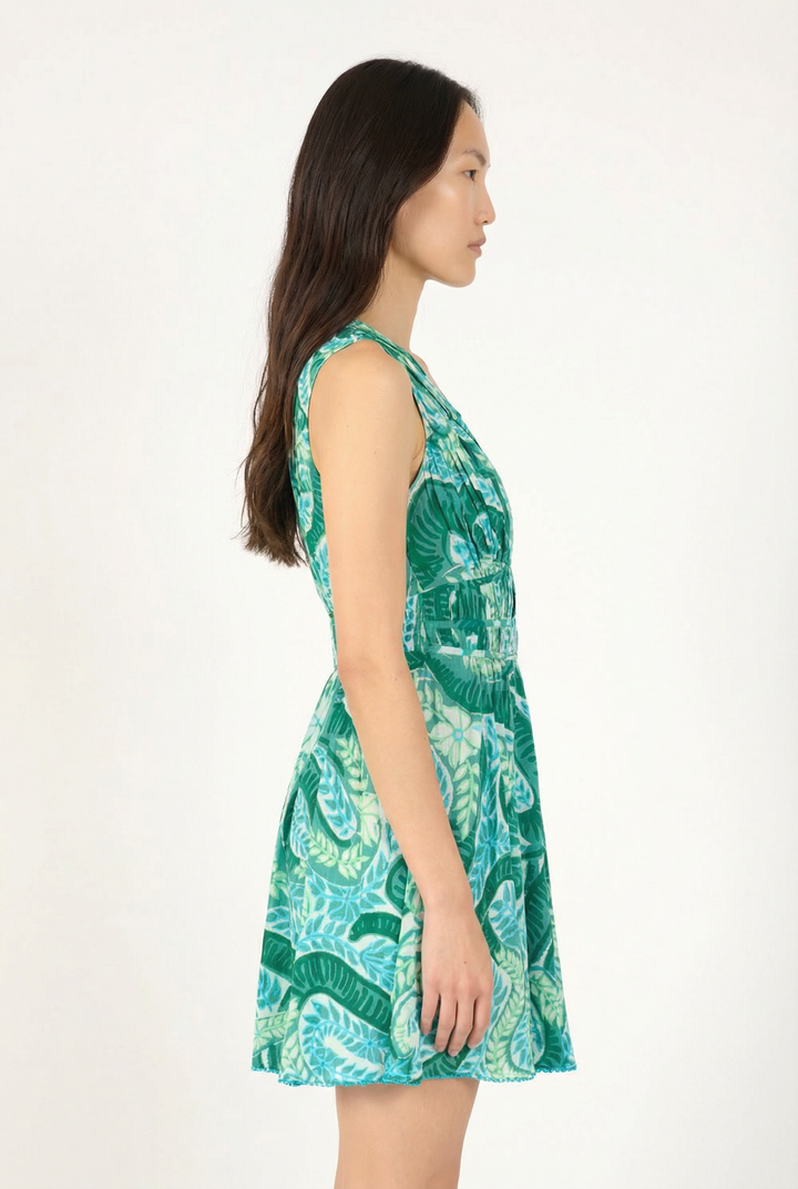 Mini Dress Ciao - Green Holy Snake - Poupette St Barth