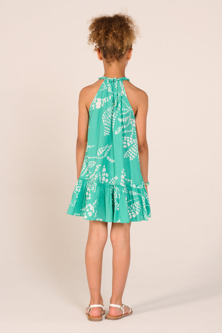 Mini Dress Cleo for girls - Mint Austral - Poupette St Barth