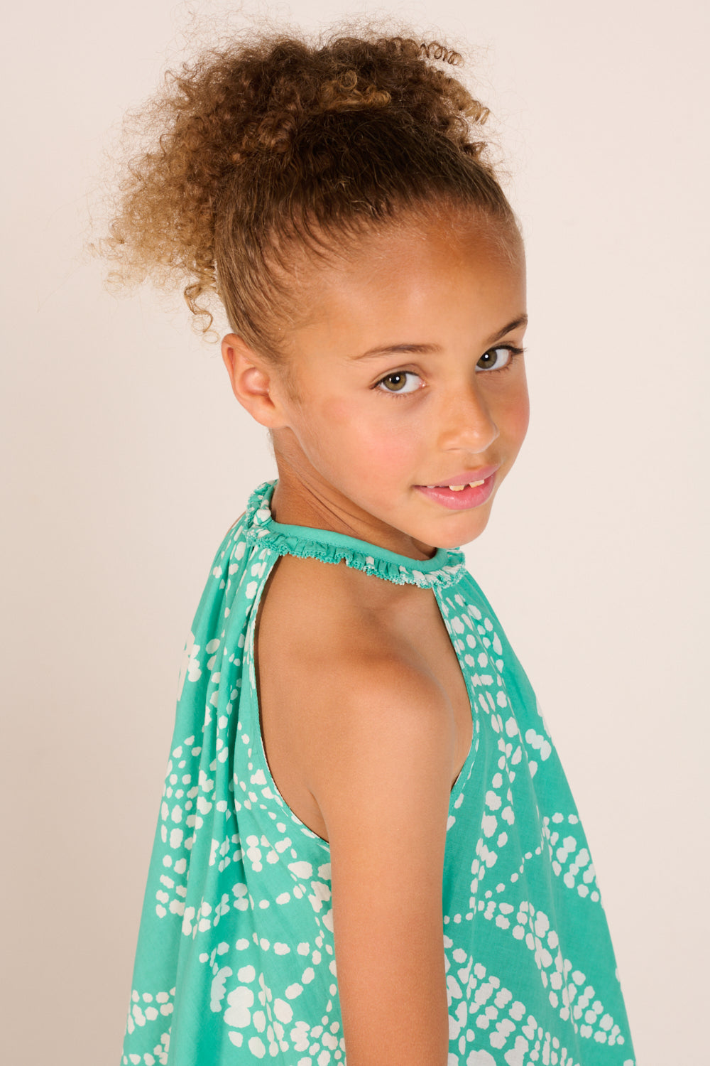 Mini Dress Cleo for girls - Mint Austral - Poupette St Barth