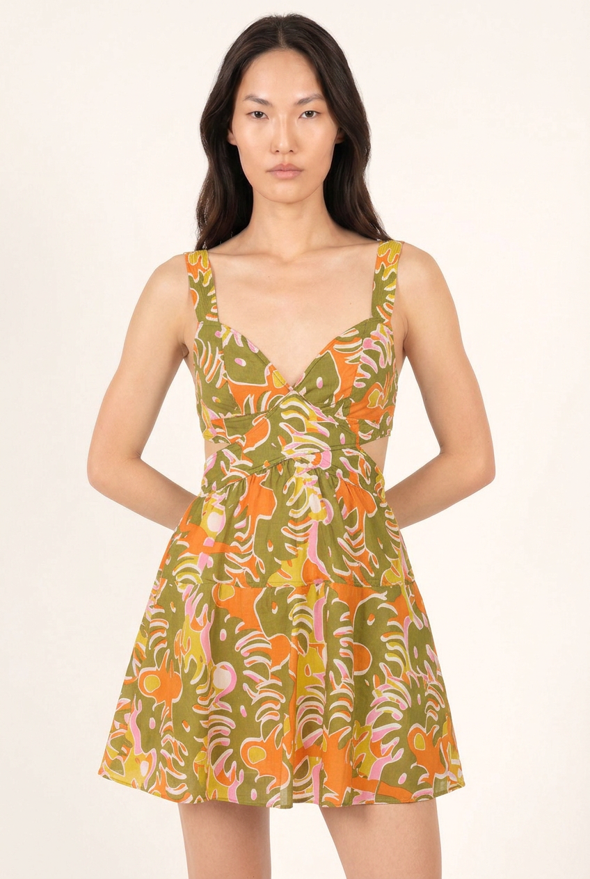 Robe Courte Coco - Green Geo Afro