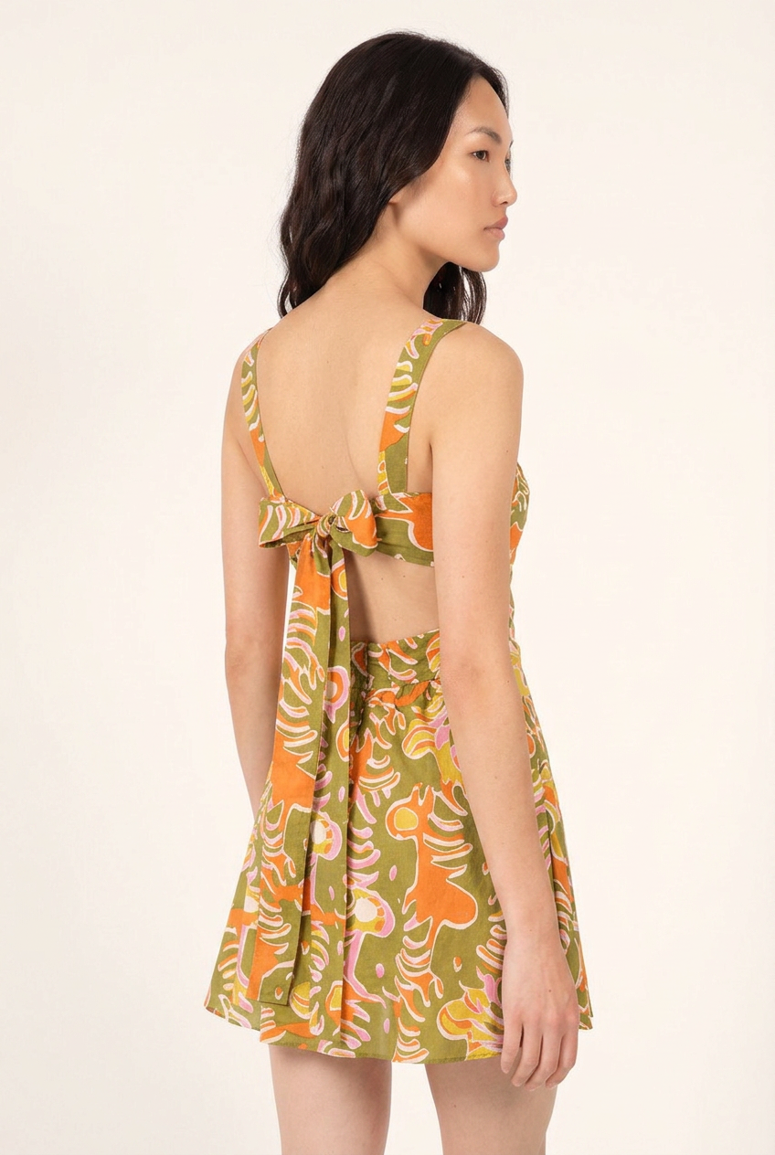 Robe Courte Coco - Green Geo Afro