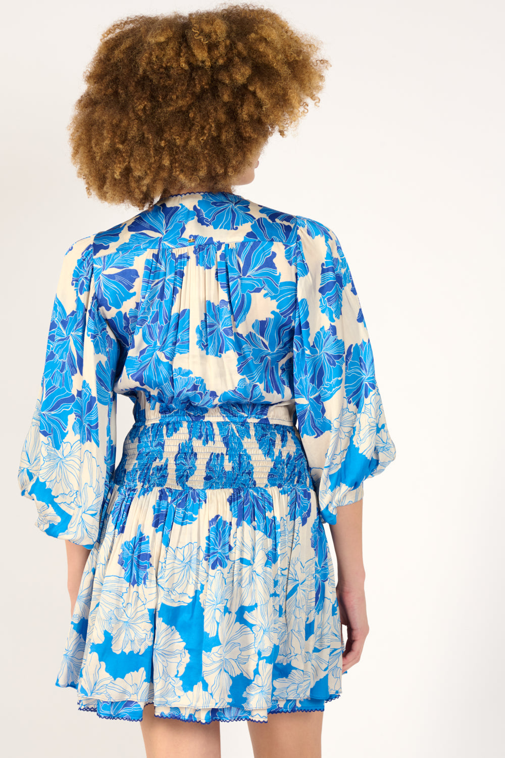 Mini Dress Colleen - Blue Flower Bunch